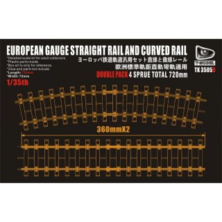 T-Model TK3505D 720 mm European Gauge Straight Rail and Curved Rail
