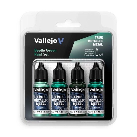 Vallejo 77265 TMM Color Set Beetle Green (4 x 18 ml)