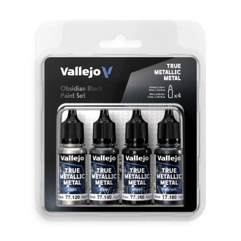 Vallejo 77270 TMM Color Set Obsidian Black (4 x 18 ml)