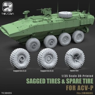 Zimi Model Toucan 3D055 Sagged Tires & Spare Tire for ACV-P