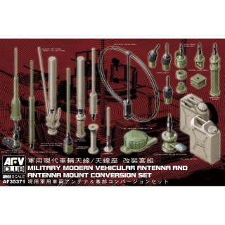 AFV Club AF35371 Military Modern Vehicular Antenna and Antenna Mount Conversion Set