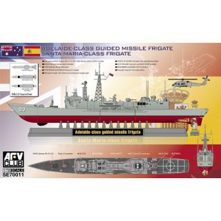 AFV Club SE70011 1/700 Adelaide Class Guided Missile Frigate / Santa Maria Class Frigate