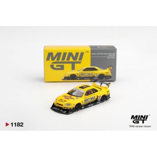 MINI GT 01182 NISSAN GTR (R34) SKYLINESuper Silhouette Sport Yellow 2025