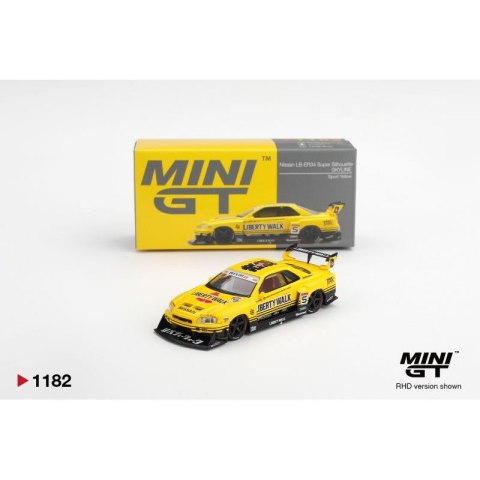 MINI GT 01182 NISSAN GTR (R34) SKYLINESuper Silhouette Sport Yellow 2025