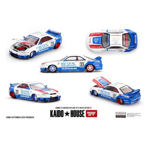 MINI GT KAIDO HOUSE 213 NISSAN GTR (R33) BFTHR V1 KAIDO HOUSE 1995