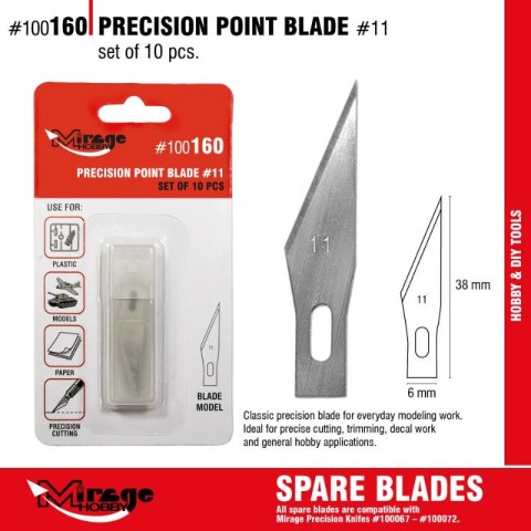 Mirage 100160 Precision Point Blade (10 pcs)