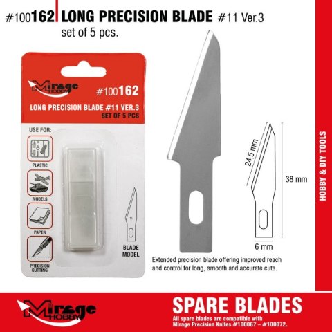 Mirage 100162 Long Precision Blade (5 pcs)