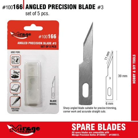 Mirage 100166 Angled Precision Blade (5 pcs)