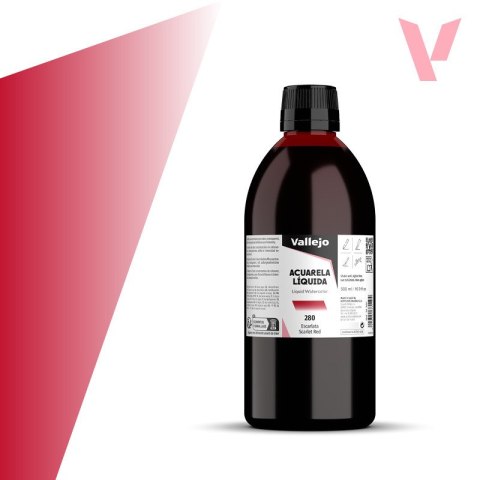 Vallejo 39280 Liquid Watercolor Scarlet Red (500 ml)