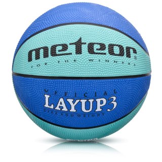 Piłka koszykowa Meteor LayUp 3 niebieska 07080