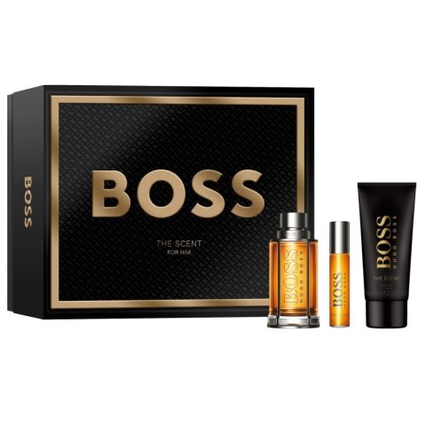 Boss The Scent For Man zestaw woda toaletowa spray 100ml + woda toaletowa spray 10ml + żel pod prysznic 100ml