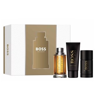 Boss The Scent For Man zestaw woda toaletowa spray 100ml + żel pod prysznic 100ml + dezodorant sztyft 75ml