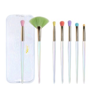 Colorful Makeup Brushes zestaw kolorowych pędzli do makijażu w kosmetyczce T318 7szt.