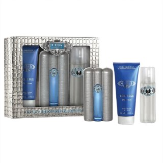 Cuba Prestige Platinum zestaw woda toaletowa spray 90ml + żel pod prysznic 200ml + woda po goleniu 100ml