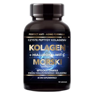 Kolagen morski + hialuron + witamina C 500 mg suplement diety 90 tabletek