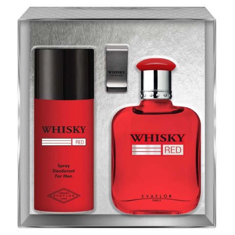 Whisky Red zestaw woda toaletowa spray 100ml + dezodorant spray 150ml + klips na banknoty