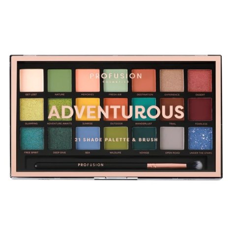 Adventurous Eyeshadow Palette paleta 21 cieni do powiek z pędzelkiem