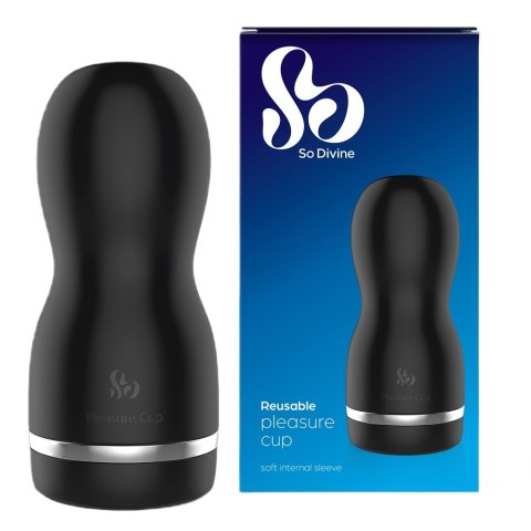 Reusable Pleasure Cup masturbator wielokrotnego użytku Black