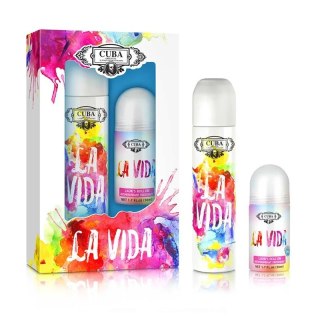 Cuba La Vida For Women zestaw woda perfumowana spray 100ml + dezodorant w kulce 50ml