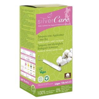 Silver Care tampony z aplikatorem z bawełny organicznej Light 18szt