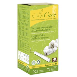 Silver Care tampony z aplikatorem z bawełny organicznej Regular 16szt