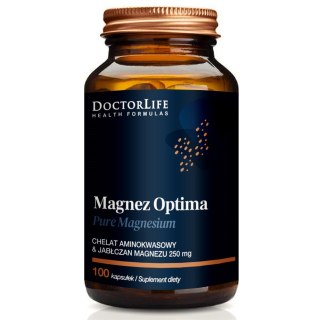 Magnez Optima chelat aminokwasowy i Jabłczan Magnezu 200mg suplement diety 100 kapsułek