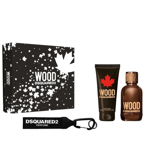 Wood Pour Homme zestaw woda toaletowa spray 100ml + żel pod prysznic 100ml + breloczek