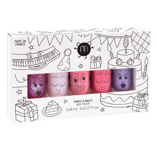 Kids Party zestaw lakierów do paznokci Sheepy 8ml + Polly 8ml + Cookie 8ml + Kitty 8ml + Piglou 8ml