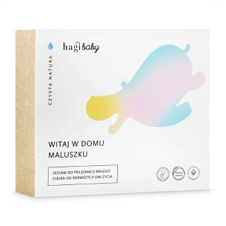 Baby Witaj w Domu Maluszku zestaw krem pod pieluszkę 50ml + oliwka do ciała 150ml + krem do buzi i ciała 50ml + mydło 100g + żel