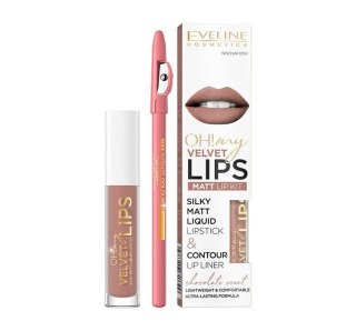 Oh! My Velvet Lips Liquid Matt Lip Kit zestaw matowa pomadka w płynie 4.5ml + konturówka do ust 1szt 11 Cookie Milkshake