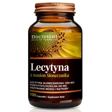 Sunflower Lecithin lecytyna słonecznikowa 1200mg suplement diety 100 kapsułek