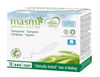 Tampons tampony z bawełny organicznej Super 18szt