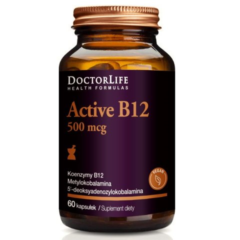 Active B12 aktywna witamina B12 500mg suplement diety 60 kapsułek