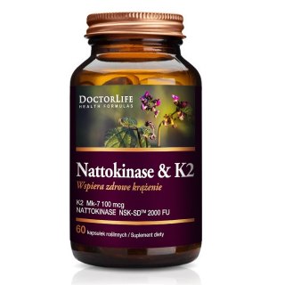 Nattokinase & K2 Mk-7 100mcg wspiera zdrowe krążenie suplement diety 60 kapsułek