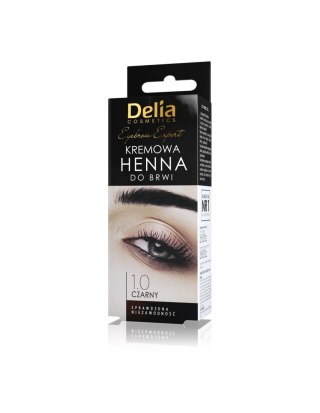 DELIA COSMETICS Henna do brwi kremowa 1.0 Czarny 15ml