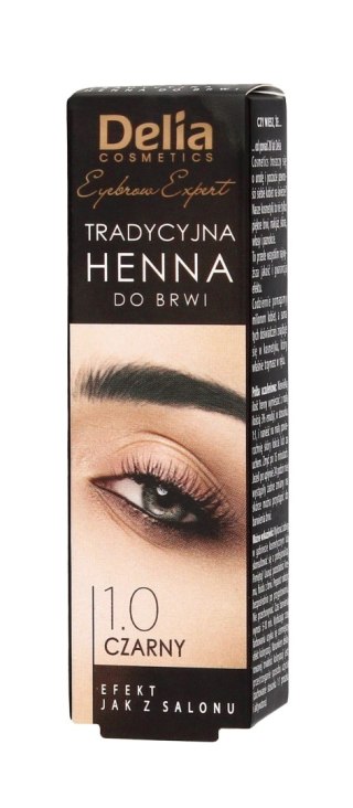 DELIA COSMETICS Tradycyjna Henna do brwi 1.0 Czarna 2g