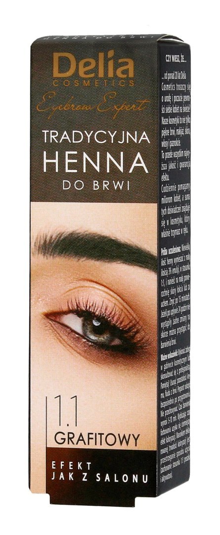 DELIA COSMETICS Tradycyjna Henna do brwi Grafitowa 2g