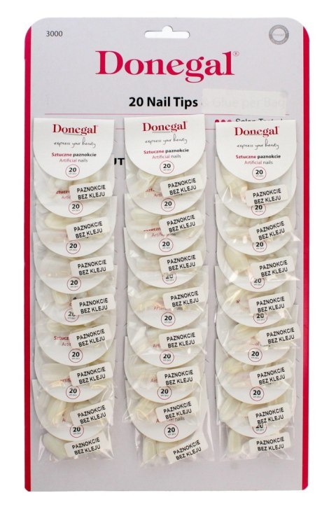 DONEGAL Sztuczne paznokcie french manicure (3000) 1 op. - 24 zestawy po 20 sztuk