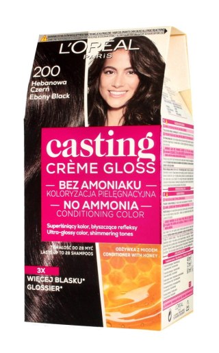 LOREAL Casting Creme Gloss Krem koloryzujący nr 200 Hebanowa Czerń 1op.