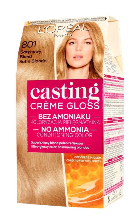 LOREAL Casting Creme Gloss Krem koloryzujący nr 801 Satynowy Blond 1op. LOREAL Casting Creme Gloss Krem koloryzujący nr 801 Satynowy Blond 1op.
