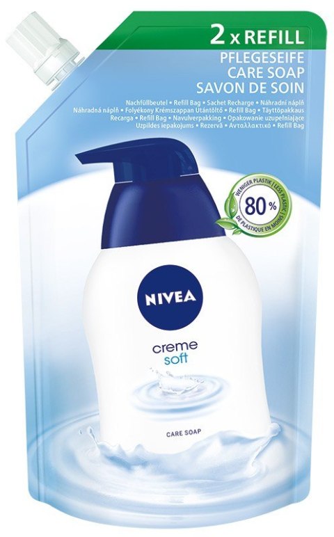 NIVEA Care Soap Pielęgnujące mydło w płynie z mleczkiem migdałowym Creme Soft - opakowanie uzupełniające 500 ml