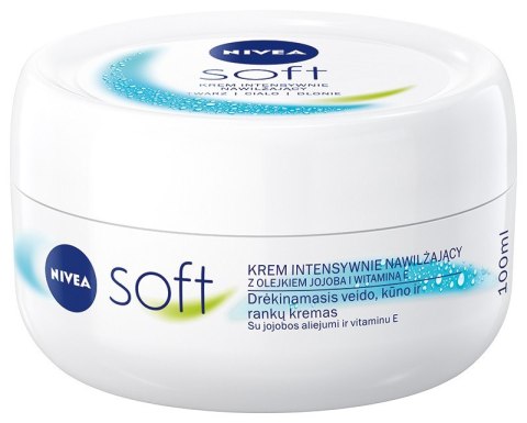 NIVEA Soft Krem intensywnie nawilżający z olejkiem jojoba i witaminą E 100 ml NIVEA Soft Krem intensywnie nawilżający z olejkiem jojoba i witaminą E 100 ml