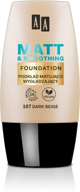 AA Make Up Matt Podkład matująco-wygładzający 107 Dark Beige 30ml