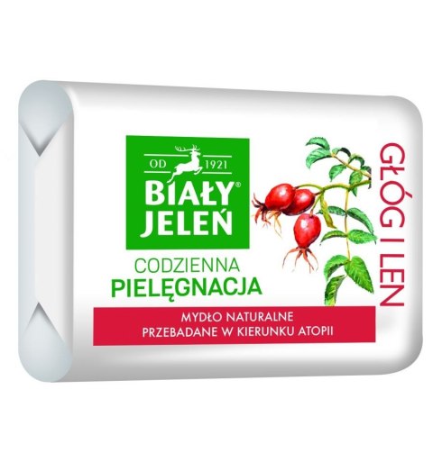 Biały Jeleń Codzienna Pielęgnacja Mydło hipoalergiczne Głóg i Len 100g Biały Jeleń Codzienna Pielęgnacja Mydło hipoalergiczne Głóg i Len 100g
