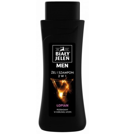 Biały Jeleń for Men Szampon Żel hipoalergiczny 2w1 z łopianem 300ml