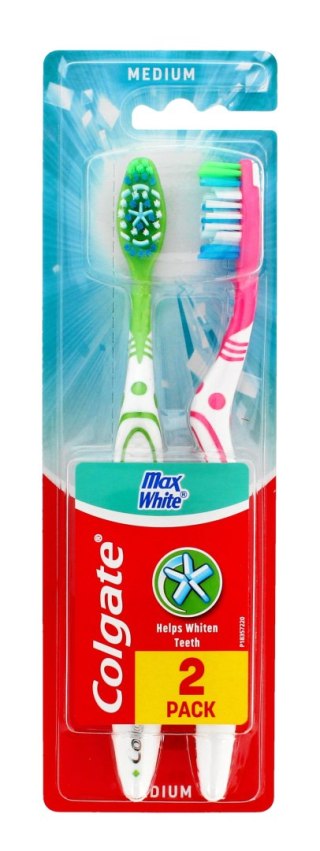 Colgate Szczoteczka Max White średnia - mix kolorów 1+1 Gratis