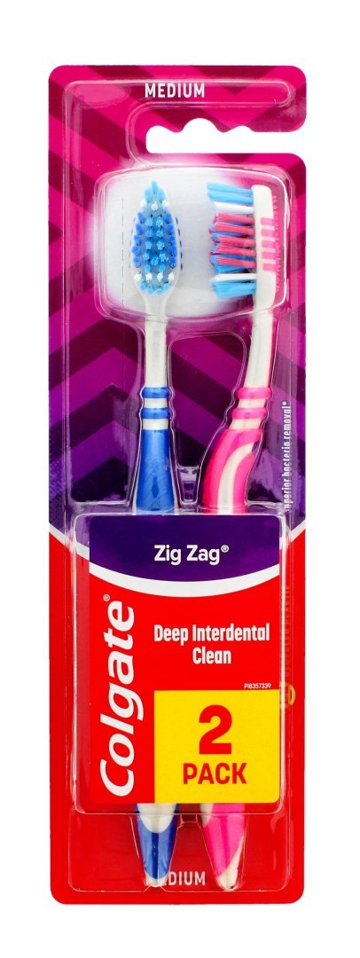 Colgate Szczoteczka Zig Zag Plus średnia - mix kolorów 1+1 Gratis