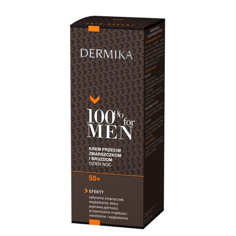 Dermika 100% for Men Krem 50+ przeciw zmarszczkom i bruzdom na dzień i noc 50ml