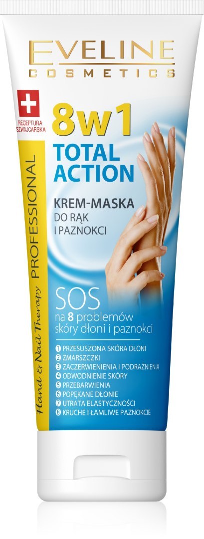 EVELINE Hand&Nail Therapy Total action krem-maska do rąk i paznokci 8w1 75 ml