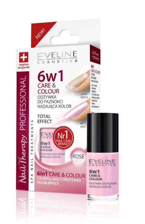 EVELINE Nail Therapy Professional Skoncentrowana odżywka do paznokci nadająca kolor - Rose 5 ml EVELINE Nail Therapy Professional Skoncentrowana odżywka do paznokci nadająca kolor - Rose 5 ml